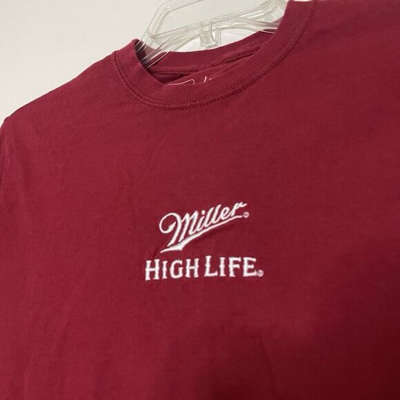 Miller High Life red embroidered crew neck short sleeve tshirt size small - Picture 4 of 5